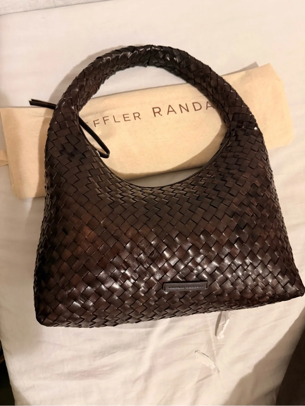 Loeffler Randall Willow Woven Leather Hobo Bag in Dark Brown - Picture 9 of 10